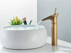 Solid Brass Ceramic Valve Waterfall Basin Faucet (Single-Hole Deck-Mount)