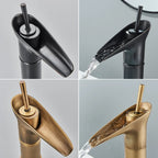 Solid Brass Ceramic Valve Waterfall Basin Faucet (Single-Hole Deck-Mount)