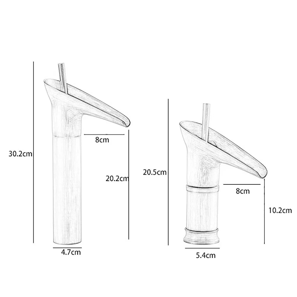 Solid Brass Ceramic Valve Waterfall Basin Faucet (Single-Hole Deck-Mount)