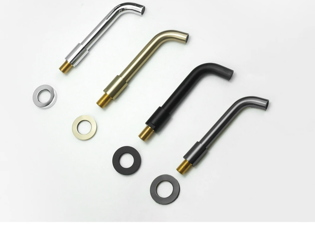 Solid Brass Concealed Wall-Mounted Sink Spout (Multiple Lengths & Finishes)