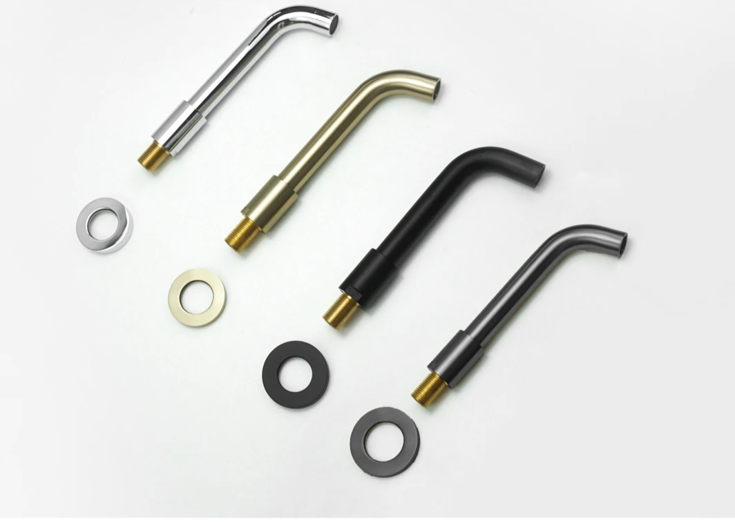 Solid Brass Concealed Wall-Mounted Sink Spout (Multiple Lengths & Finishes)