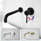 Solid Brass Concealed Wall-Mounted Sink Spout (Multiple Lengths & Finishes)
