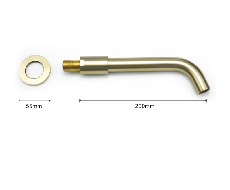 Solid Brass Concealed Wall-Mounted Sink Spout (Multiple Lengths & Finishes)