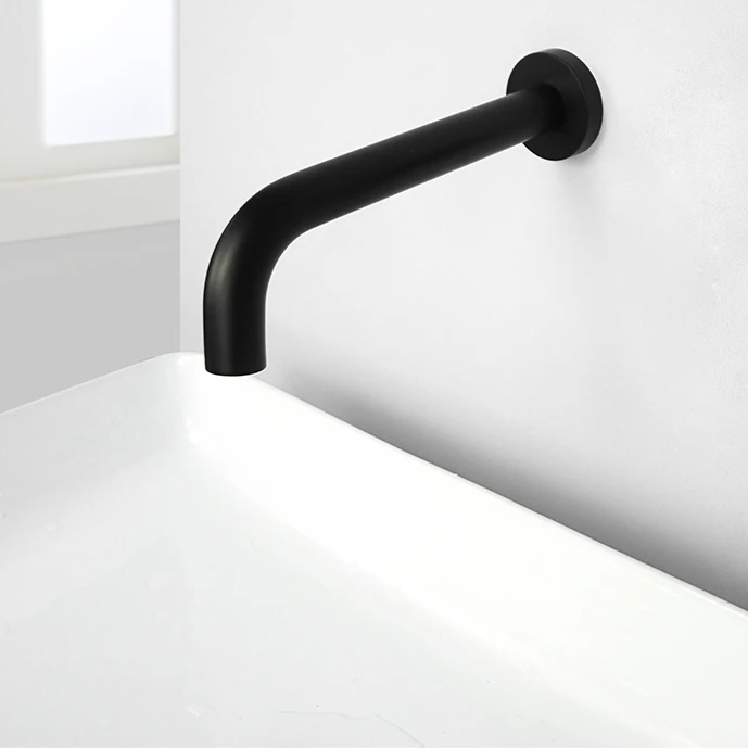 Solid Brass Concealed Wall-Mounted Sink Spout (Multiple Lengths & Finishes)