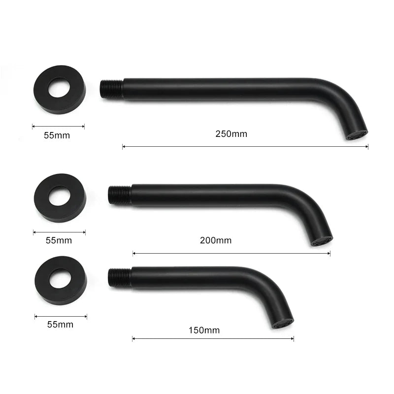 Solid Brass Concealed Wall-Mounted Sink Spout (Multiple Lengths & Finishes)