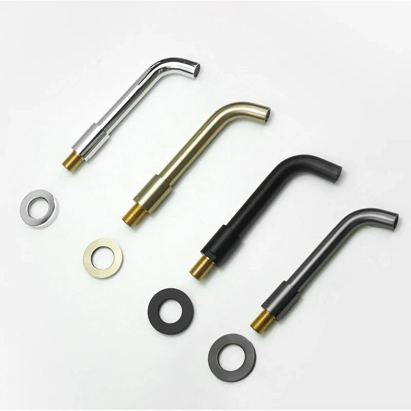Solid Brass Concealed Wall-Mounted Sink Spout (Multiple Lengths & Finishes)