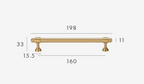 Solid Brass Corrosion-Resistant T-Bar Cabinet & Drawer Handle (224mm Center-to-Center)