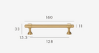 Solid Brass Corrosion-Resistant T-Bar Cabinet & Drawer Handle (224mm Center-to-Center)