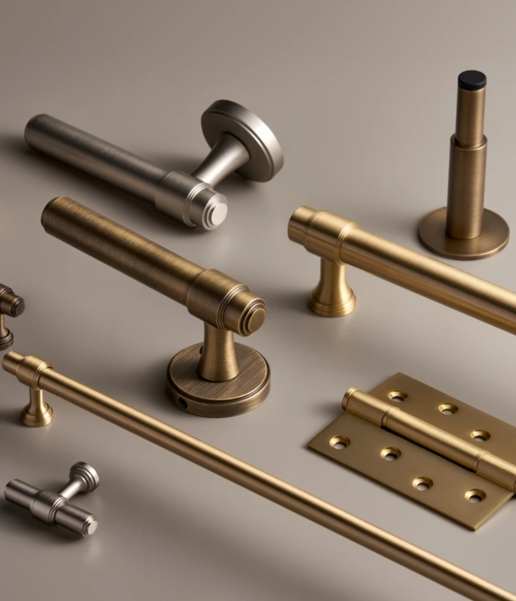 Solid Brass Corrosion-Resistant T-Bar Cabinet & Drawer Handle (224mm Center-to-Center)