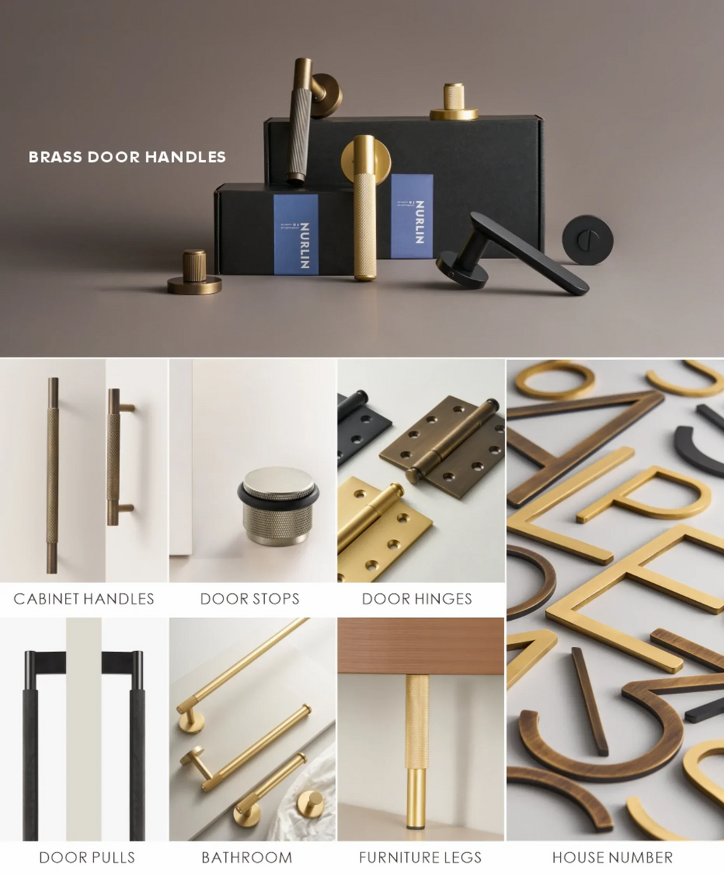 Solid Brass Corrosion-Resistant T-Bar Cabinet & Drawer Handle (224mm Center-to-Center)