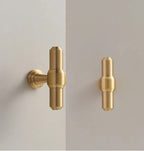 Solid Brass Corrosion-Resistant T-Bar Cabinet & Drawer Handle (224mm Center-to-Center)