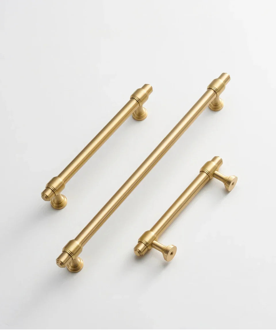 Solid Brass Corrosion-Resistant T-Bar Cabinet & Drawer Handle (224mm Center-to-Center)