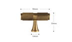 Solid Brass Diamond-Cut T-Bar Cabinet Handle
