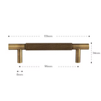 Solid Brass Diamond-Cut T-Bar Cabinet Handle