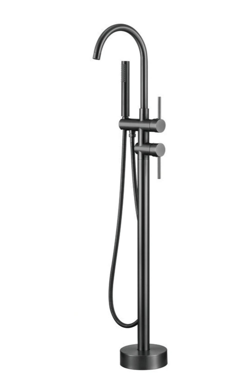 Solid Brass Dual-Handle Floor-Mounted Faucet (With Hand Shower)