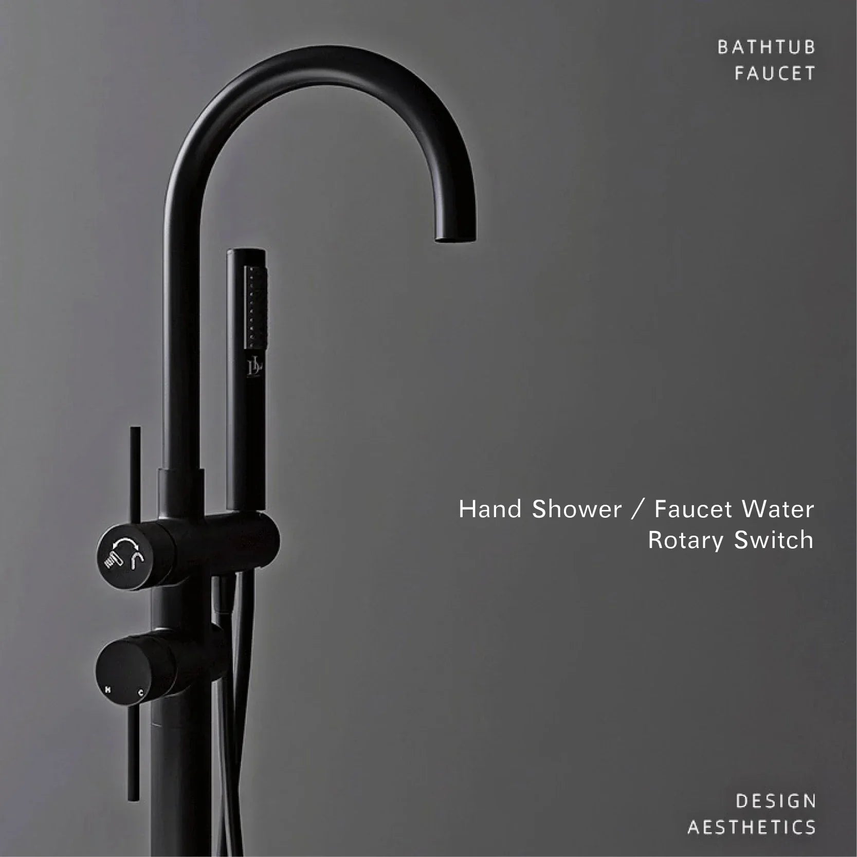 Solid Brass Dual-Handle Floor-Mounted Faucet (With Hand Shower)