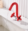 Solid Brass Dual-Handle Rotatable Basin Faucet
