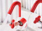 Solid Brass Dual-Handle Rotatable Basin Faucet