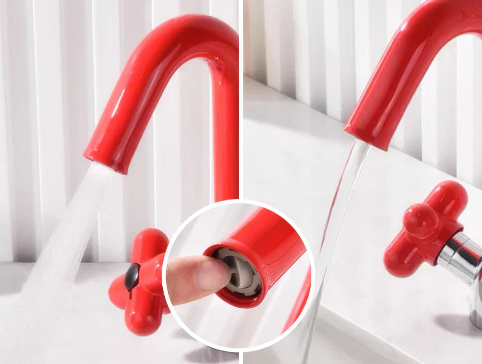 Solid Brass Dual-Handle Rotatable Basin Faucet