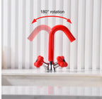 Solid Brass Dual-Handle Rotatable Basin Faucet