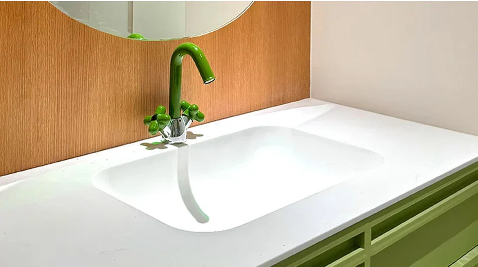 Solid Brass Dual-Handle Rotatable Basin Faucet