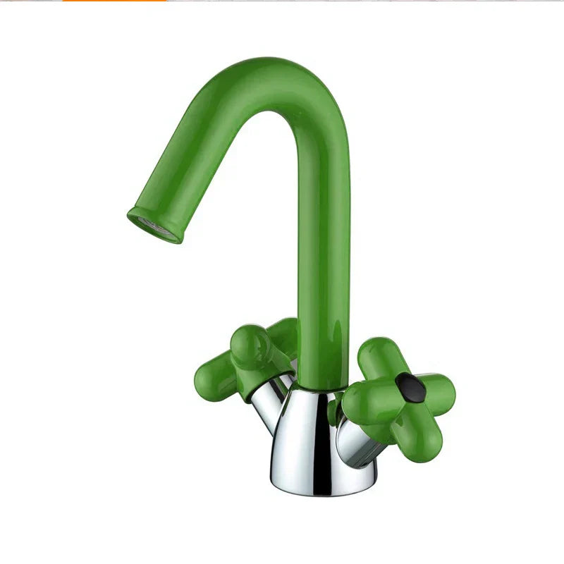 Solid Brass Dual-Handle Rotatable Basin Faucet