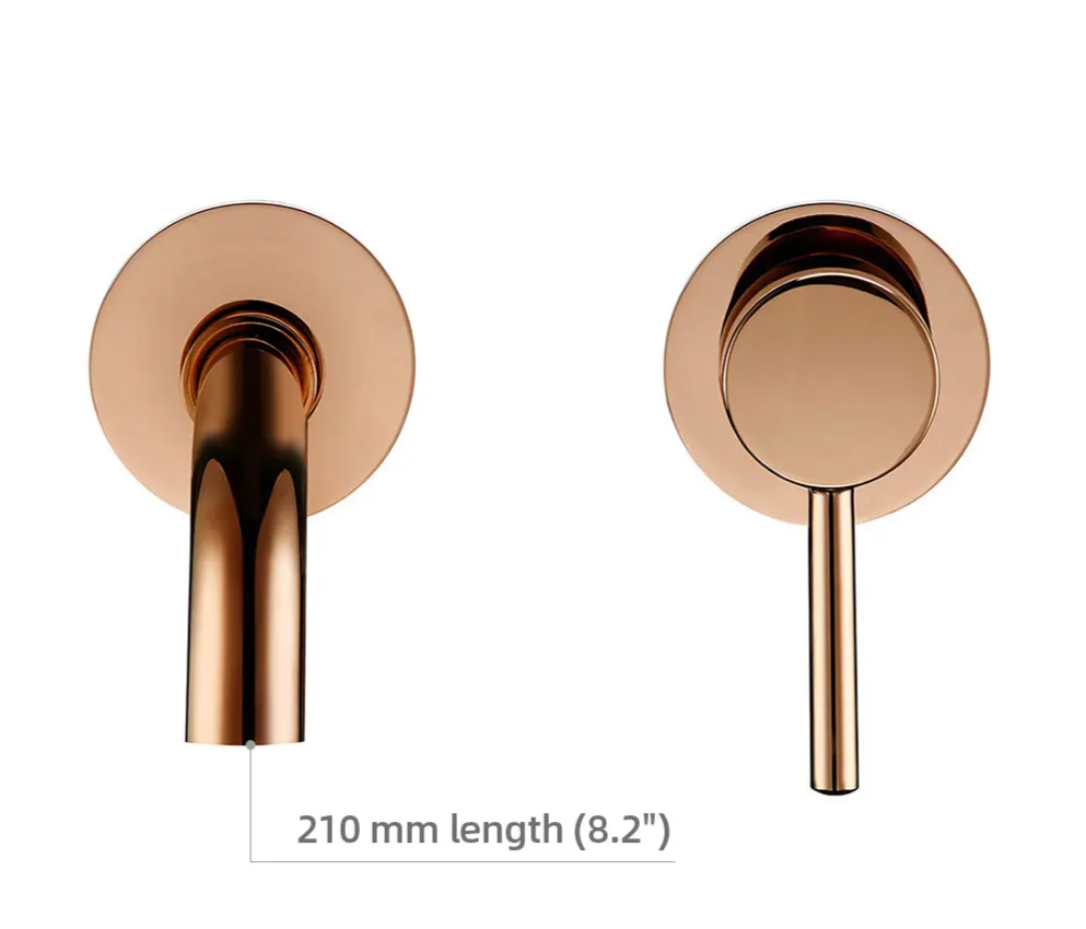 Solid Brass Dual-Handle Wall-Mounted Bathroom Faucet (Concealed)
