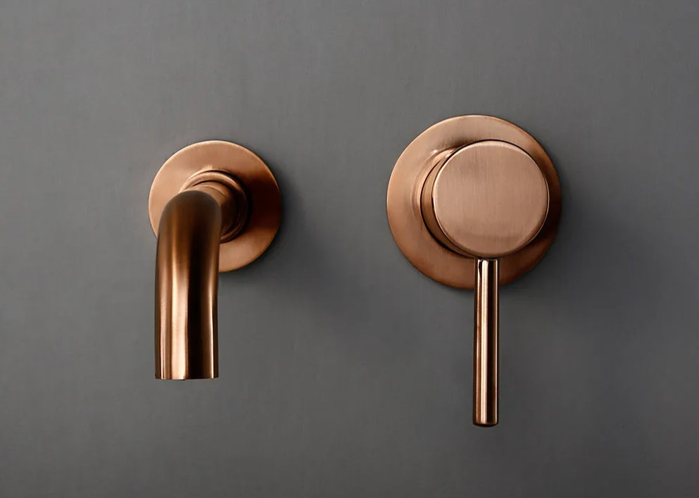 Solid Brass Dual-Handle Wall-Mounted Bathroom Faucet (Concealed)