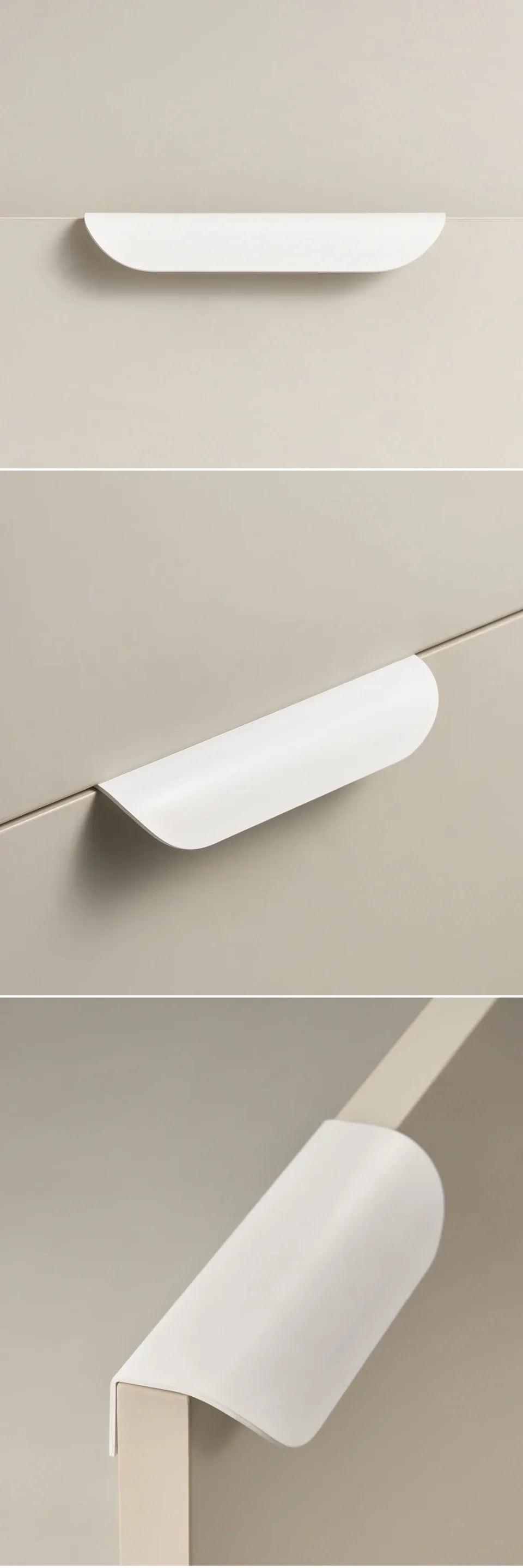 Solid Brass Ergonomic Curved Shell Cabinet Pull (2.52 in Center-to-Center)