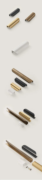 Solid Brass Ergonomic Curved Shell Cabinet Pull (2.52 in Center-to-Center)