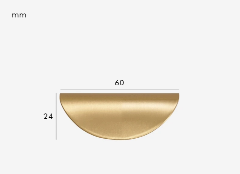 Solid Brass Ergonomic Curved Shell Cabinet Pull (2.52 in Center-to-Center)