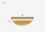 Solid Brass Ergonomic Curved Shell Cabinet Pull (2.52 in Center-to-Center)