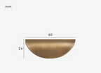 Solid Brass Ergonomic Curved Shell Cabinet Pull (2.52 in Center-to-Center)