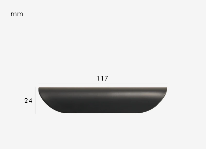 Solid Brass Ergonomic Curved Shell Cabinet Pull (2.52 in Center-to-Center)