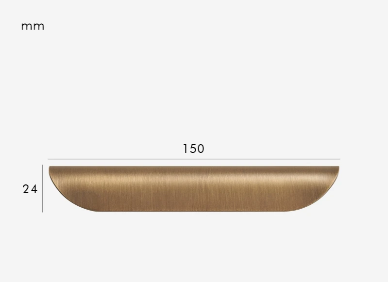 Solid Brass Ergonomic Curved Shell Cabinet Pull (2.52 in Center-to-Center)
