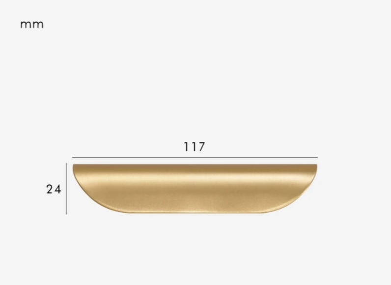 Solid Brass Ergonomic Curved Shell Cabinet Pull (2.52 in Center-to-Center)