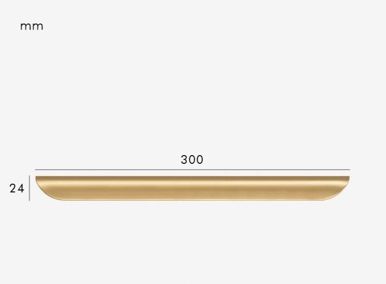Solid Brass Ergonomic Curved Shell Cabinet Pull (2.52 in Center-to-Center)