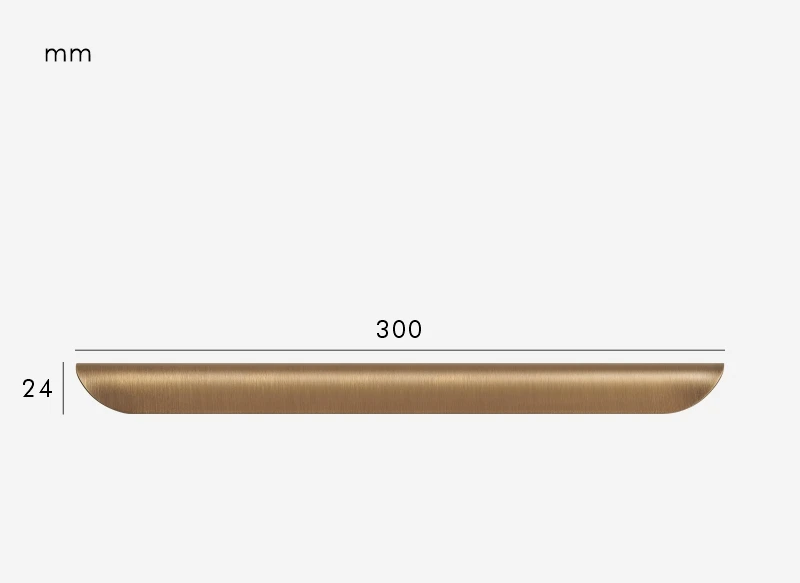 Solid Brass Ergonomic Curved Shell Cabinet Pull (2.52 in Center-to-Center)