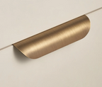 Solid Brass Ergonomic Curved Shell Cabinet Pull (2.52 in Center-to-Center)