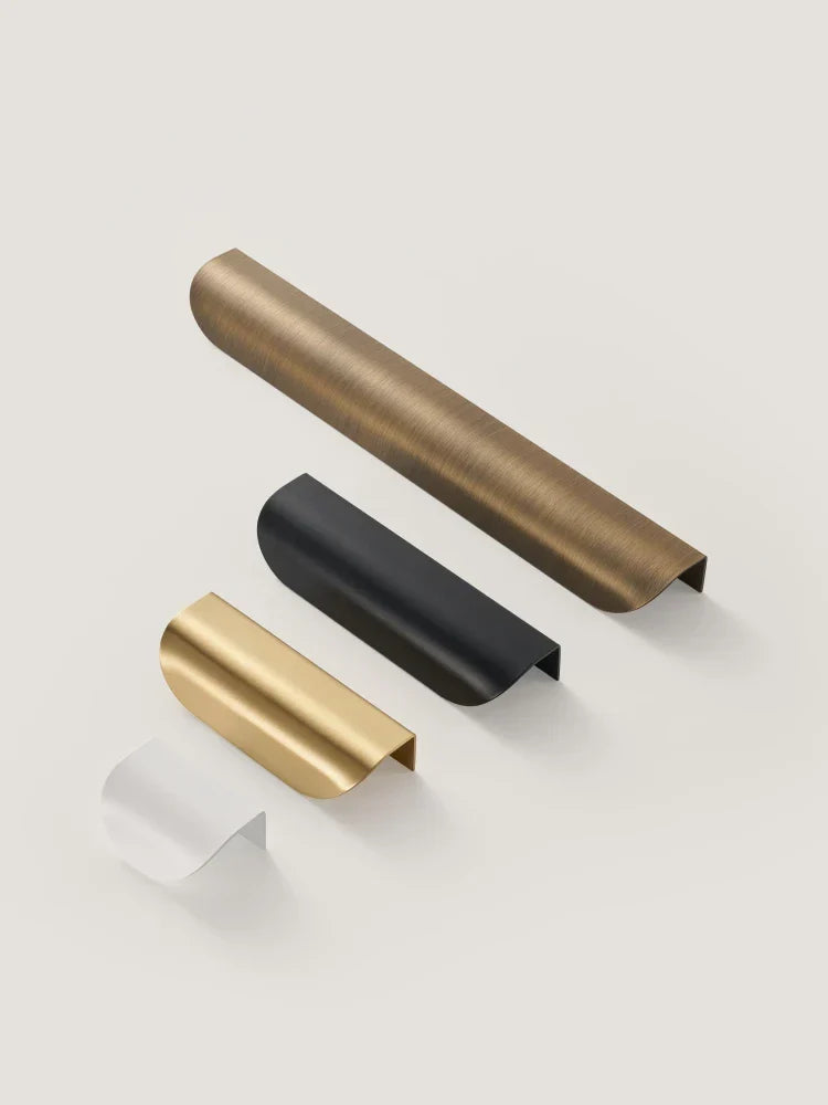 Solid Brass Ergonomic Curved Shell Cabinet Pull (2.52 in Center-to-Center)
