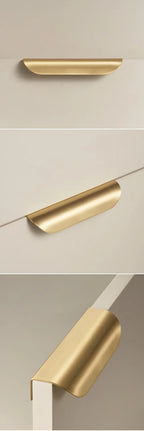Solid Brass Ergonomic Curved Shell Cabinet Pull (2.52 in Center-to-Center)
