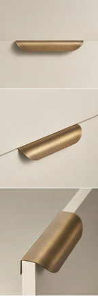 Solid Brass Ergonomic Curved Shell Cabinet Pull (2.52 in Center-to-Center)