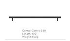 Solid Brass Extra-Long T-Bar Cabinet Handle (224mm Hole Spacing)