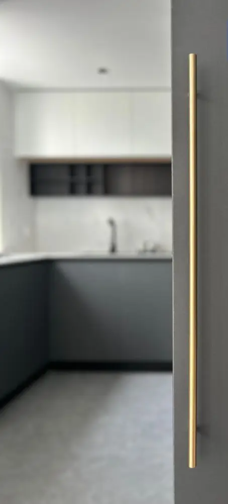 Solid Brass Extra-Long T-Bar Cabinet Handle (224mm Hole Spacing)