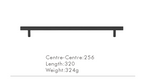 Solid Brass Extra-Long T-Bar Cabinet Handle (224mm Hole Spacing)