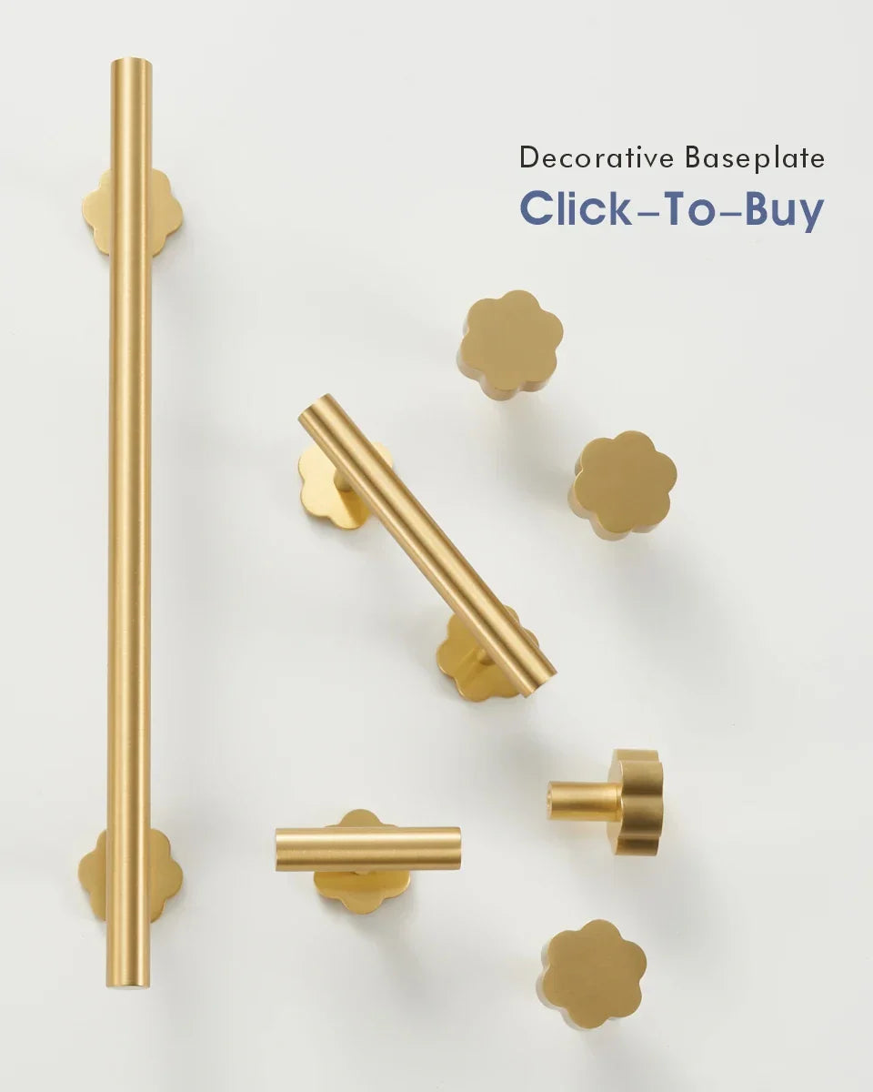 Solid Brass Extra-Long T-Bar Cabinet Handle (224mm Hole Spacing)