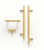 Solid Brass Extra-Long T-Bar Cabinet Handle (224mm Hole Spacing)