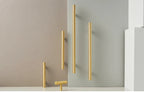 Solid Brass Extra-Long T-Bar Cabinet Handle (224mm Hole Spacing)