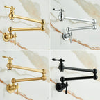 Solid Brass Foldable 360° Swivel Pot Filler Faucet (Wall-Mount)