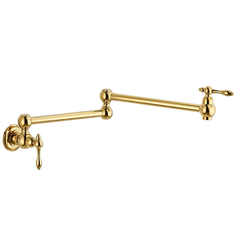 Solid Brass Foldable 360° Swivel Pot Filler Faucet (Wall-Mount)